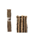 Tapis Noir Naturel Rayures 60 x 1 x 90 cm (12 Unités)