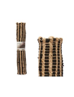Carpet Black Natural Stripes 60 x 1 x 90 cm (12 Units)