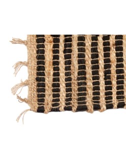 Tappeto Nero Naturale Righe 60 x 1 x 90 cm (12 Unità)
