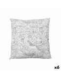 Cojín Pincello PILLOW Blanco Negro 43 x 13 x 43 cm Para pintar (6 Unidades)