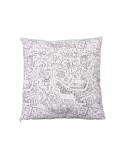 Cojín Pincello PILLOW Blanco Negro 43 x 13 x 43 cm Para pintar (6 Unidades)