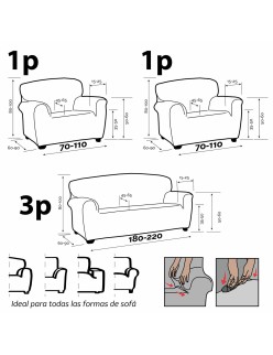 Housse de canapé Sofakover Pocket Trio Romeo 3 Unités