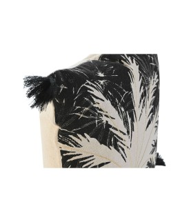 Cojín Home ESPRIT Negro Boho Palmera 45 x 5 x 45 cm