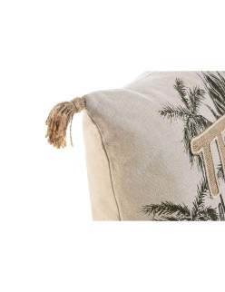 Cojín Home ESPRIT Beige Natural Tropical Boho 45 x 5 x 45 cm