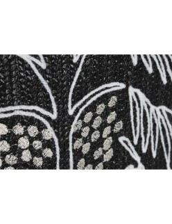 Cojín Home ESPRIT Blanco Negro Palmera 42 x 15 x 42 cm