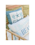 Almofada Home ESPRIT Azul Bege Prateado Mediterrâneo 45 x 15 x 45 cm