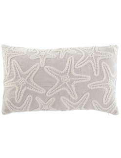 Cojín Home ESPRIT Blanco Beige Mediterráneo Estrella de mar 60 x 10 x 35 cm