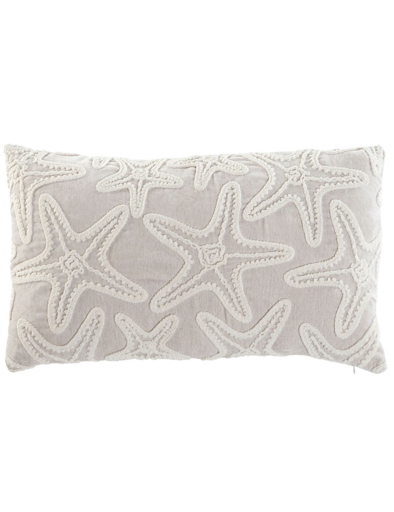 Cojín Home ESPRIT Blanco Beige Mediterráneo Estrella de mar 60 x 10 x 35 cm