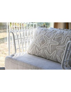 Cojín Home ESPRIT Blanco Beige Mediterráneo Estrella de mar 60 x 10 x 35 cm