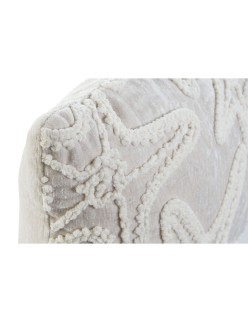 Cojín Home ESPRIT Blanco Beige Mediterráneo Estrella de mar 60 x 10 x 35 cm