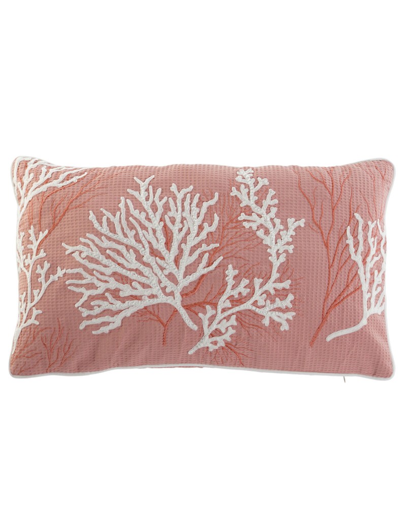 Cojín Home ESPRIT Blanco Coral Mediterráneo 60 x 10 x 35 cm