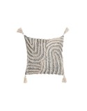 Cuscino Home ESPRIT Bianco Grigio Nappe Boho 45 x 15 x 45 cm