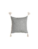 Coussin Home ESPRIT Blanc Gris Pompons Boho 45 x 15 x 45 cm