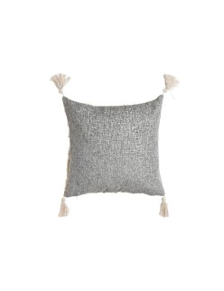 Cuscino Home ESPRIT Bianco Grigio Nappe Boho 45 x 15 x 45 cm