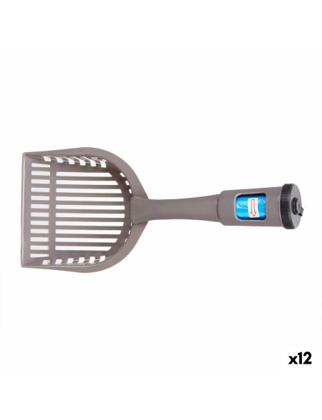 Pala recogedora Mascow 324 Antracita Plástico 28 x 7 x 12,5 cm Mascotas Dispensador de Bolsas (12 Unidades)