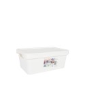 Caja de Almacenaje con Tapa Tontarelli Maya Blanco 4,2 L 28 x 18 x 11,2 cm (12 Unidades)