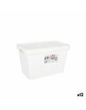 Scatola portaoggetti con coperchio Tontarelli Maya Bianco 6,4 L 28 x 18 x 17,7 cm (12 Unità)
