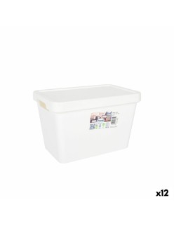 Scatola portaoggetti con coperchio Tontarelli Maya Bianco 6,4 L 28 x 18 x 17,7 cm (12 Unità)