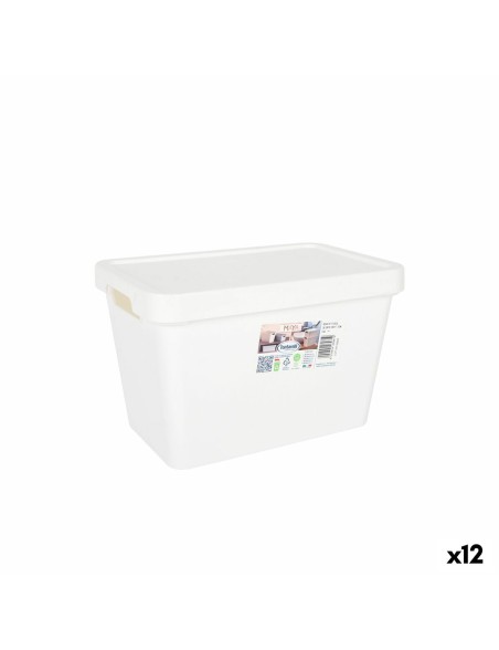 Scatola portaoggetti con coperchio Tontarelli Maya Bianco 6,4 L 28 x 18 x 17,7 cm (12 Unità)