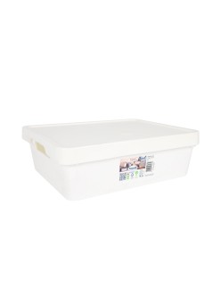 Caja de Almacenaje con Tapa Tontarelli Maya Blanco 9,2 l 36 x 28 x 11 cm (12 Unidades)