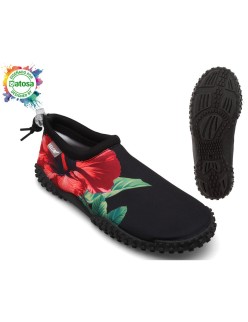 Chaussons Noir Fleur