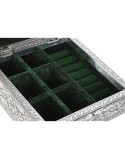Caja-Joyero Home ESPRIT Verde Plateado Madera Aluminio 18 x 18 x 6 cm