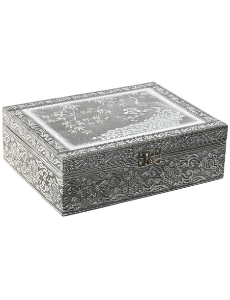 Caja-Joyero Home ESPRIT Verde Plateado Madera Aluminio 22,5 x 17,5 x 7,6 cm Caja-Joyero Home ESPRIT Verde Plateado Madera Aluminio 22,5 x 17,5 x 7,6 cm