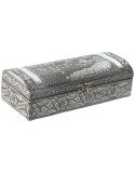 Caja-Joyero Home ESPRIT Verde Plateado Madera Aluminio 22,5 x 10 x 6,5 cm