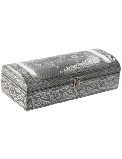 Box-Schmuckkästchen Home ESPRIT grün Silberfarben Holz Aluminium 22,5 x 10 x 6,5 cm