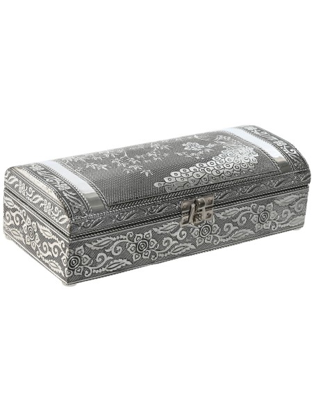 Caja-Joyero Home ESPRIT Verde Plateado Madera Aluminio 22,5 x 10 x 6,5 cm Caja-Joyero Home ESPRIT Verde Plateado Madera Aluminio 22,5 x 10 x 6,5 cm