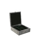 Boîte à bijoux Home ESPRIT Vert Argenté Bois Aluminium 18 x 18 x 6 cm
