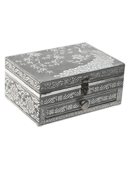 Caja-Joyero Home ESPRIT Verde Plateado Madera Aluminio 17,5 x 12,5 x 8,5 cm Caja-Joyero Home ESPRIT Verde Plateado Madera Aluminio 17,5 x 12,5 x 8,5 cm