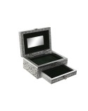 Caja-Joyero Home ESPRIT Verde Plateado Madera Aluminio 17,5 x 12,5 x 8,5 cm