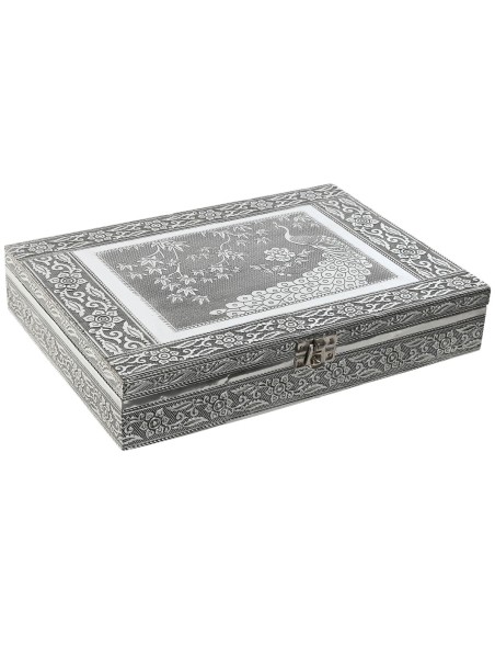 Caja-Joyero Home ESPRIT Verde Plateado Madera Aluminio 27,5 x 20 x 5,4 cm Caja-Joyero Home ESPRIT Verde Plateado Madera Aluminio 27,5 x 20 x 5,4 cm