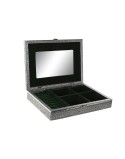 Caja-Joyero Home ESPRIT Verde Plateado Madera Aluminio 27,5 x 20 x 5,4 cm