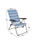 Strandkorb Color Baby 61 x 63 x  93 cm Weiß Marineblau