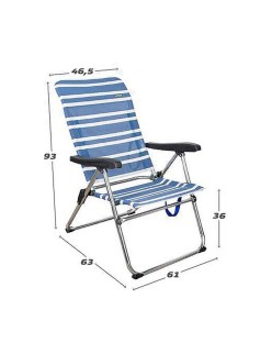 Strandkorb Color Baby 61 x 63 x  93 cm Weiß Marineblau