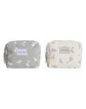 Nécessaire de Voyage DKD Home Decor Blanc Gris polialgodon Dinosaure 15 x 6 x 12 cm (2 Unités)