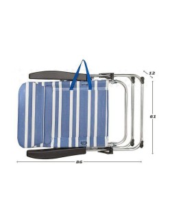 Strandkorb Color Baby 61 x 63 x  93 cm Weiß Marineblau