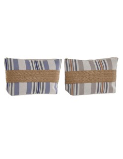 Neceser de Viaje Home ESPRIT Beige Lila 25 x 7 x 15 cm (2 Unidades)