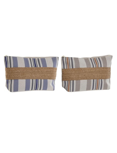 Neceser de Viaje Home ESPRIT Beige Lila 25 x 7 x 15 cm (2 Unidades)