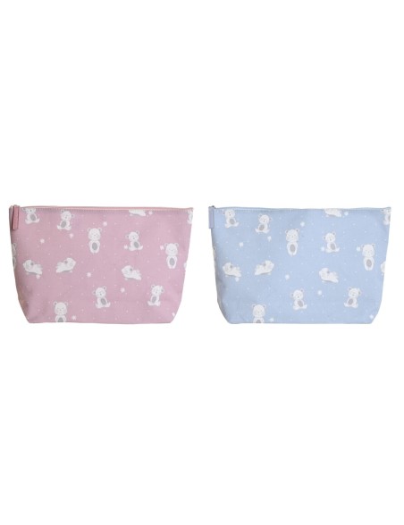 Nécessaire de Voyage DKD Home Decor Bleu Rose polialgodon osos 33 x 8 x 21 cm (2 Unités)
