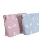 Nécessaire de Voyage DKD Home Decor Bleu Rose polialgodon osos 33 x 8 x 21 cm (2 Unités)