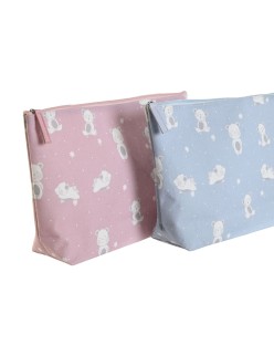 Nécessaire de Voyage DKD Home Decor Bleu Rose polialgodon osos 33 x 8 x 21 cm (2 Unités)