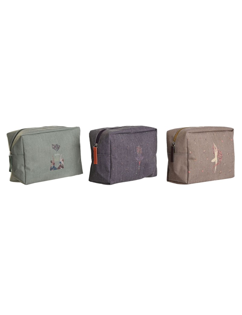 Necessaire da Viaggio DKD Home Decor Marrone Verde Bordeaux 20 x 8 x 14 cm