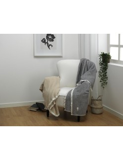 Manta Alexandra House Living Lares Gris Perla 125 x 180 cm