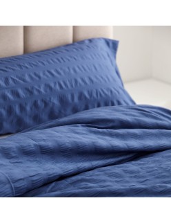 Juego de funda nórdica Alexandra House Living Amán Azul Cama de 90 2 Piezas