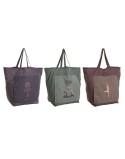 Sac en toile DKD Home Decor Marron Vert Bordeaux Toile 68 x 30 x 55 cm (3 Unités)