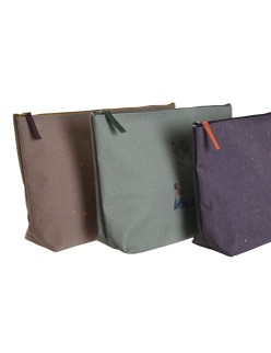 Trousse de toilette DKD Home Decor Marron Vert Bordeaux Toile Yoga 33 x 8 x 20 cm (3 Unités)