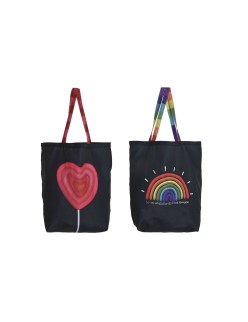 Sac en toile DKD Home Decor Noir Polyester Nylon 43 x 15 x 40 cm (2 Unités)
